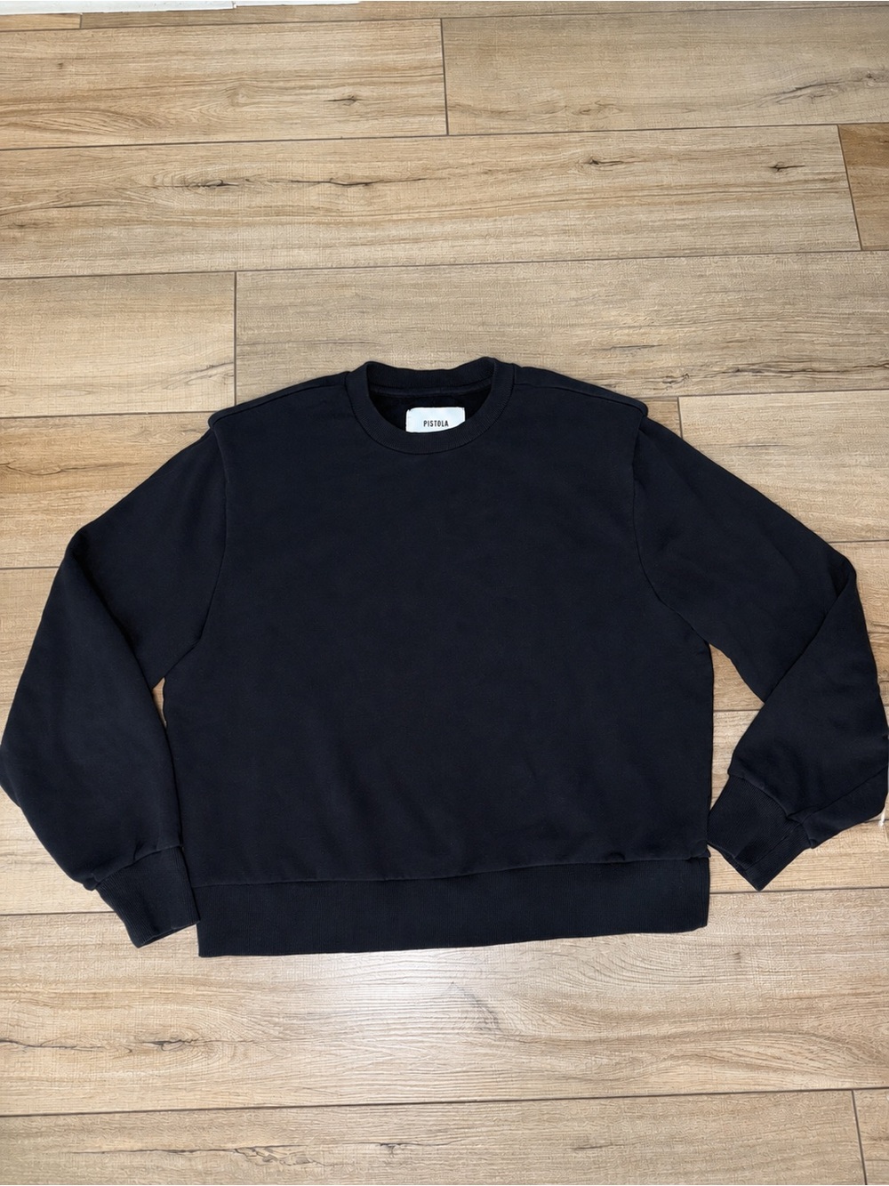 Pistola Black Shoulder Pad Oversized Crewneck Sweatshirt Medium